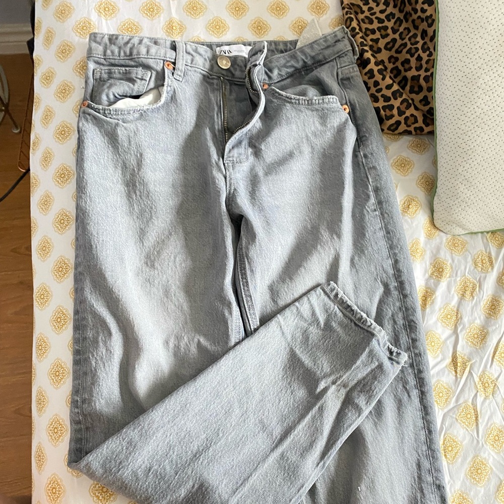 Gray/Grey Zara low waisted jeans